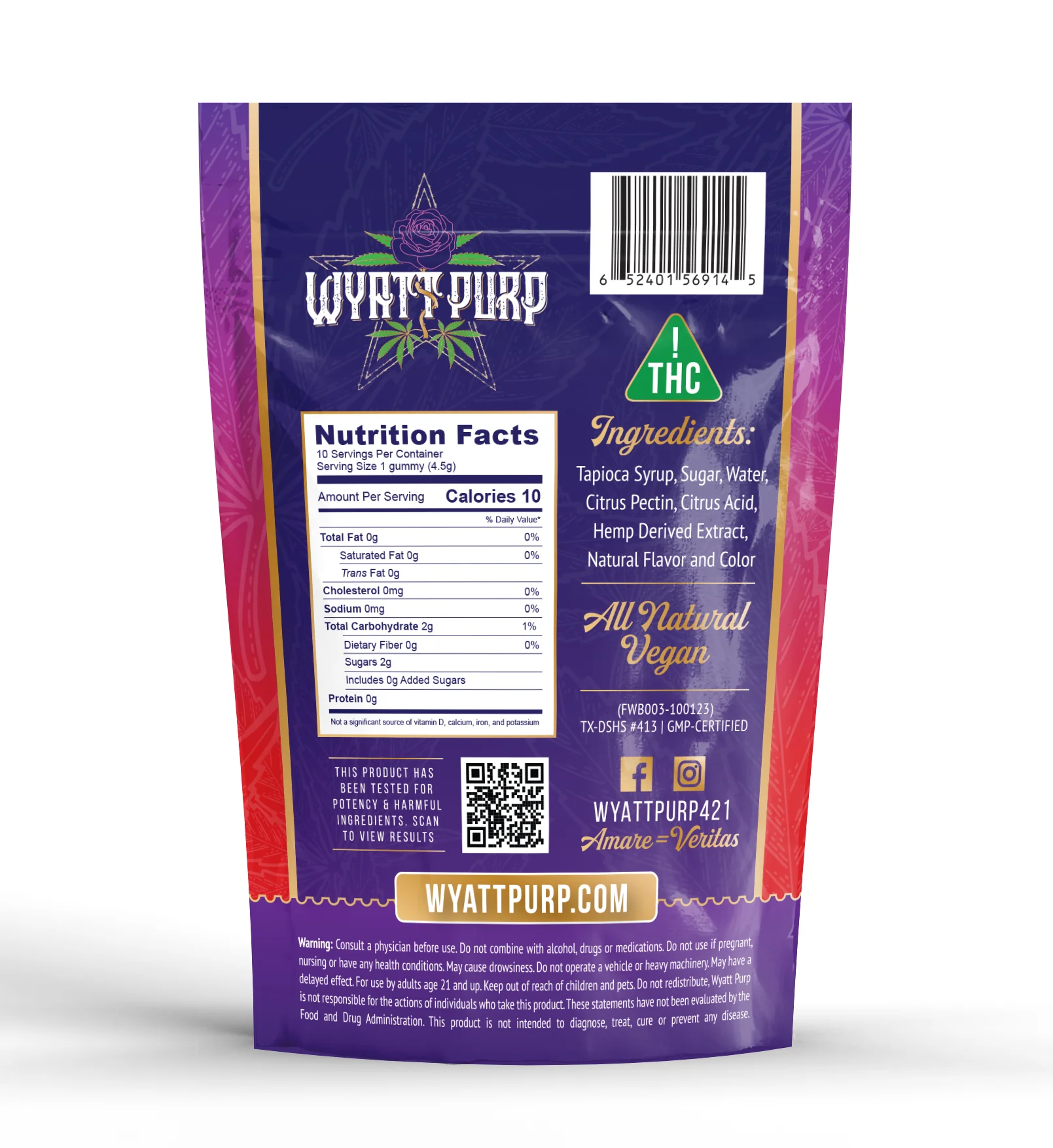 THC + CBD 100mg - Gummies 10 Pack of Edibles - Fruit Punch - Image 3