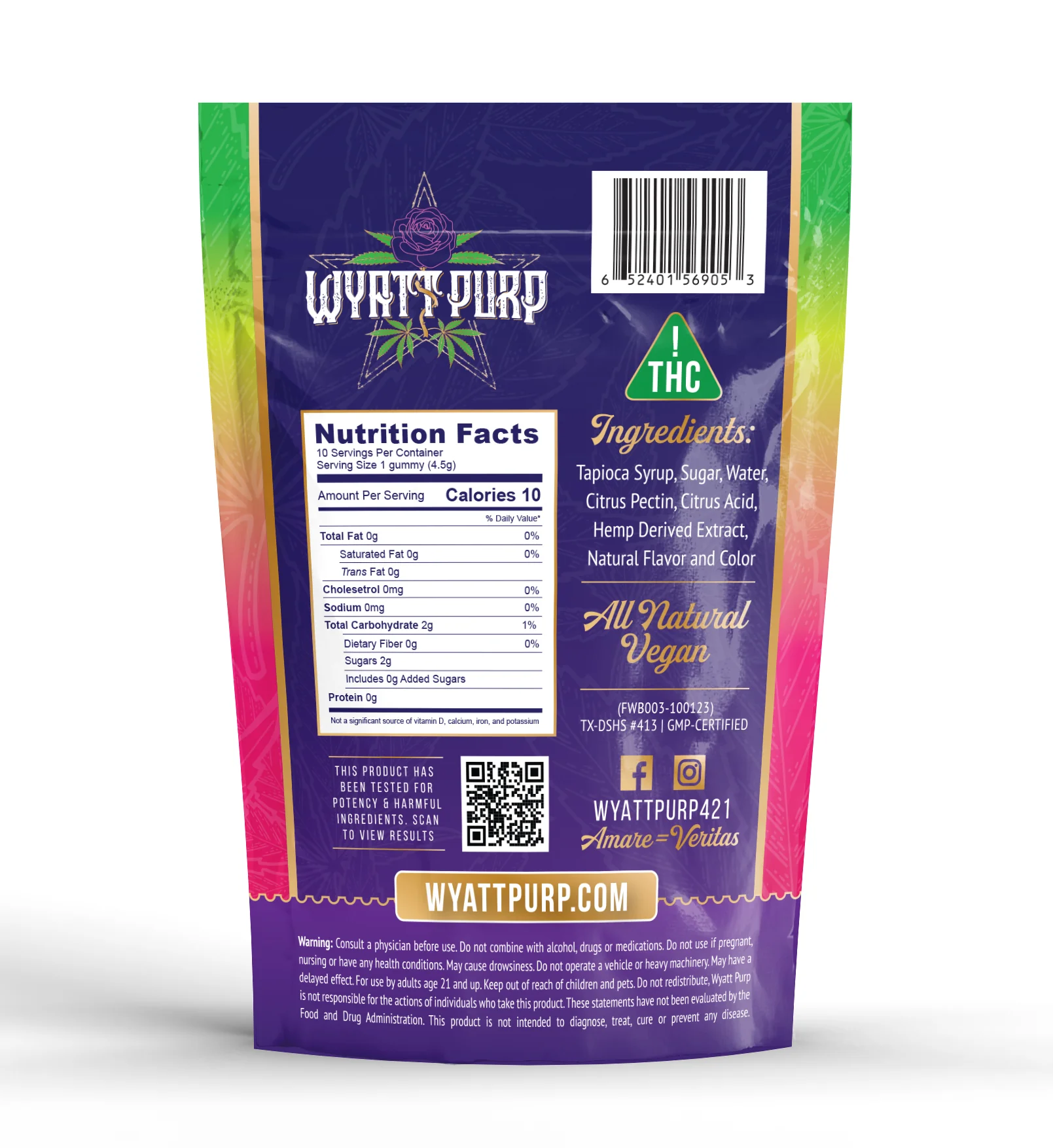 THC + CBD 100mg - Gummies 10 Pack of Edibles - Watermelon - Image 3